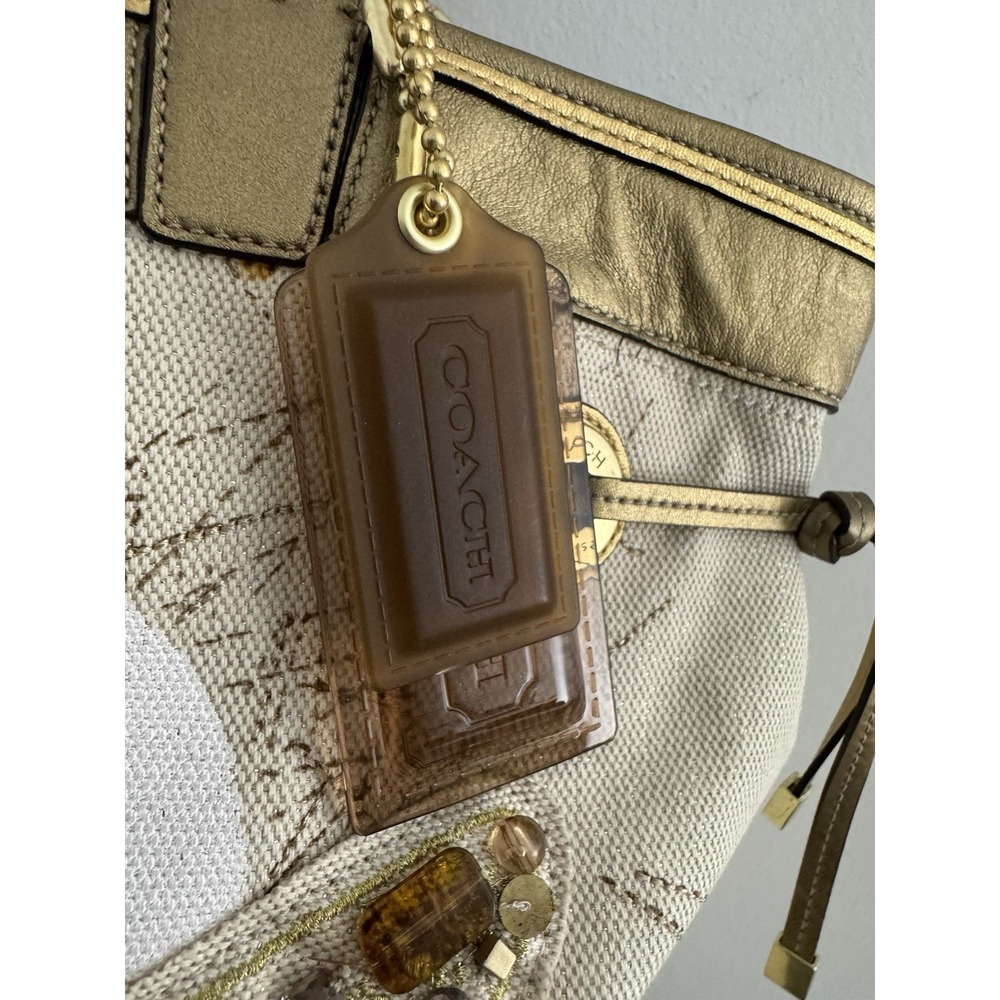 Unique Coach Audrey Canvas Limited Edition Tote bag w/ Jeweled Starfish 17024 - Picture 3 of 15